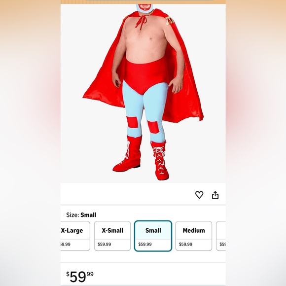 Luchador Men's Costume with Mask, Cape, and Boot Covers - Wrestler's Outfit - Picture 2 of 10